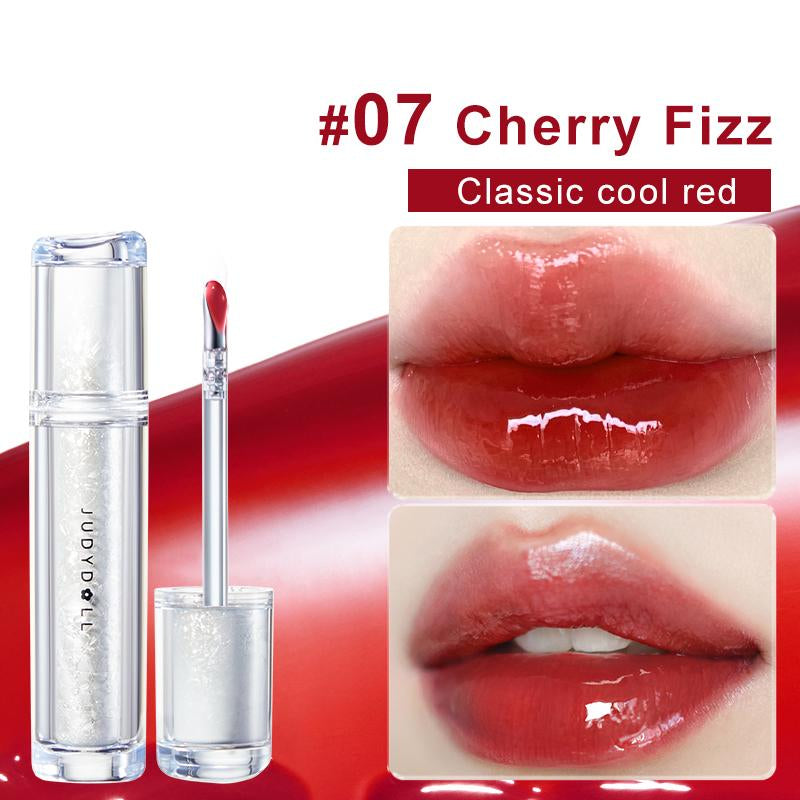Judydoll Ice Watery Lip Gloss, Mirror Lip Glaze, Glossy Lip Stain, Transfer-Proof, Metal Applicator, Waterproof, Long-Lasting, Moisturizing, Liquid Lipsticks, Plumping, Not Easy to Fade, Makeup, Cosmetic, Holiday Gift, Springtok
