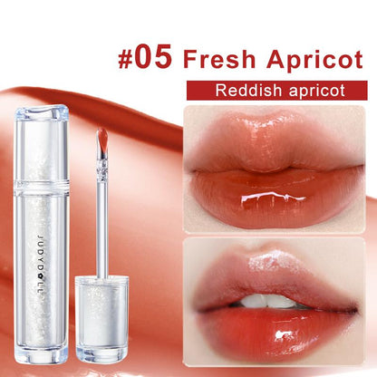 Judydoll Ice Watery Lip Gloss, Mirror Lip Glaze, Glossy Lip Stain, Transfer-Proof, Metal Applicator, Waterproof, Long-Lasting, Moisturizing, Liquid Lipsticks, Plumping, Not Easy to Fade, Makeup, Cosmetic, Holiday Gift, Springtok